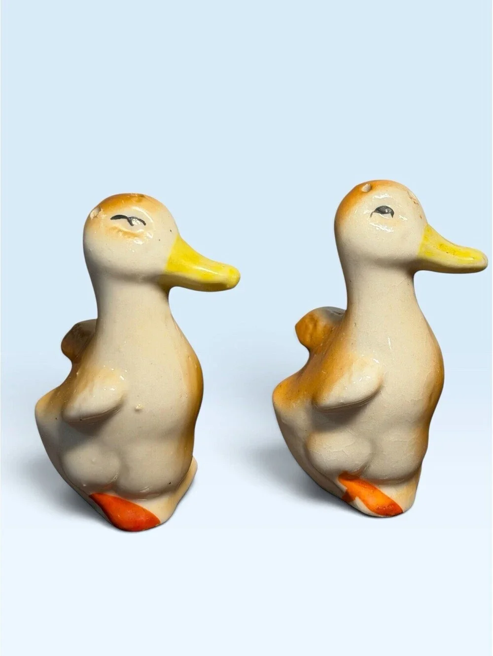 Vintage Duck Salt & Pepper Shakers Mid Century Japan Ceramic 2.5” Tall